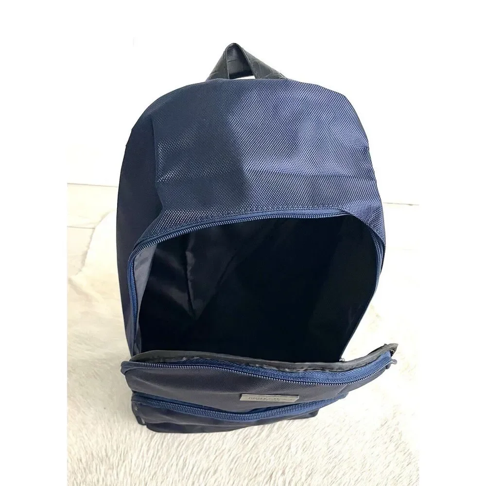 Jimmy Choo navy‎ blue canvas backpack With Front Pocket And Large Inside Storage